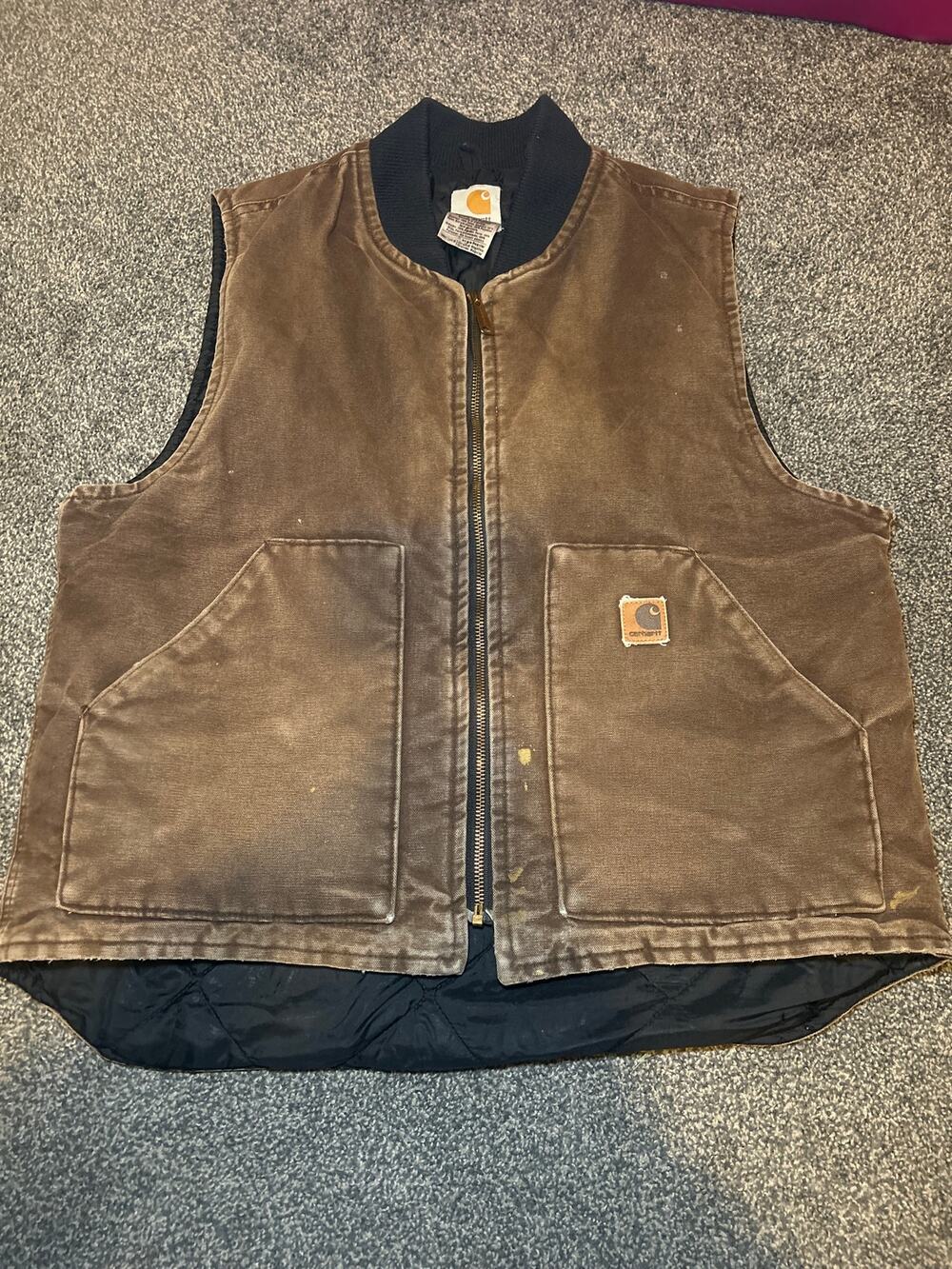 Vintage 2004 Carhartt Quilted Artic Vest “Dark Brown” V02 DKB Men’s L made USA